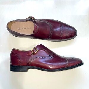 Banana Republic BR 9.5 NWB Single Monk Strap Brogue Cap Toe in Cordovan Leather